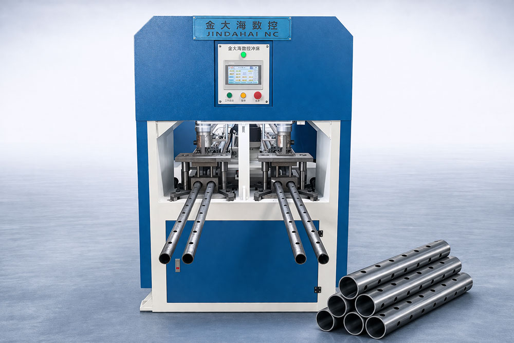 CNC punching machine in real metal fabrication production