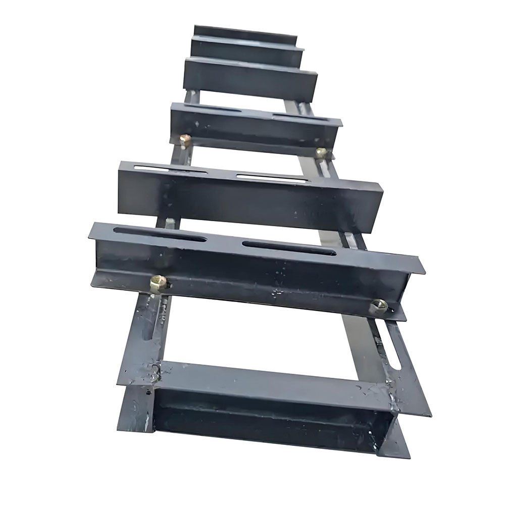 channel steel components with punched holes and marking codes for structural frames