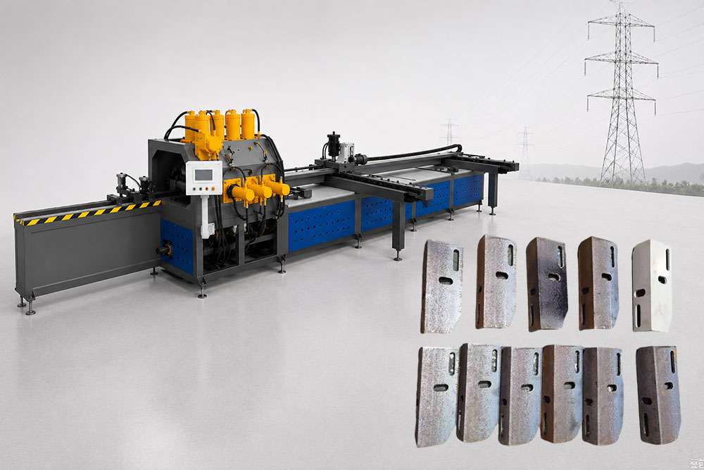 CNC angle steel punching line for power transmission tower manufacturing