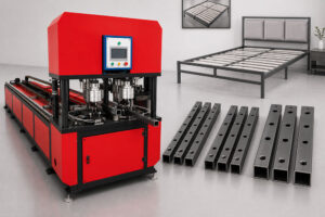 CNC hot drilling and tapping machine for bed frame square tube processing