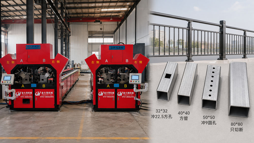 cnc punching and cutting machine processing square tubes for fence manufacturing Product Image